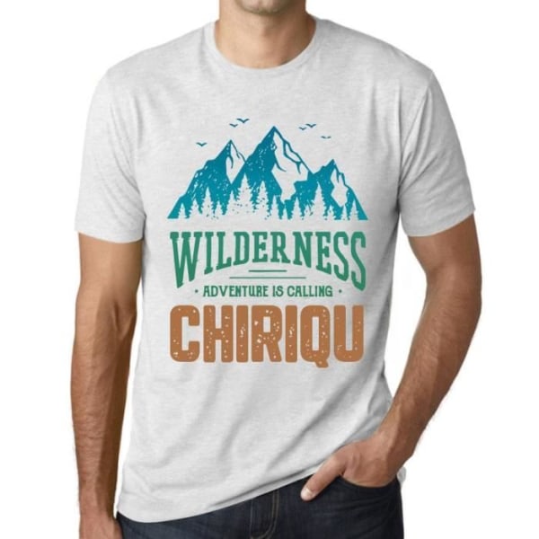 T-shirt herr La Nature Sauvage L'Aventure Calle Le Chiriqu – Wilderness, Adventure is Calling Chiriqu – Vintage vit T-shirt Ljungvit