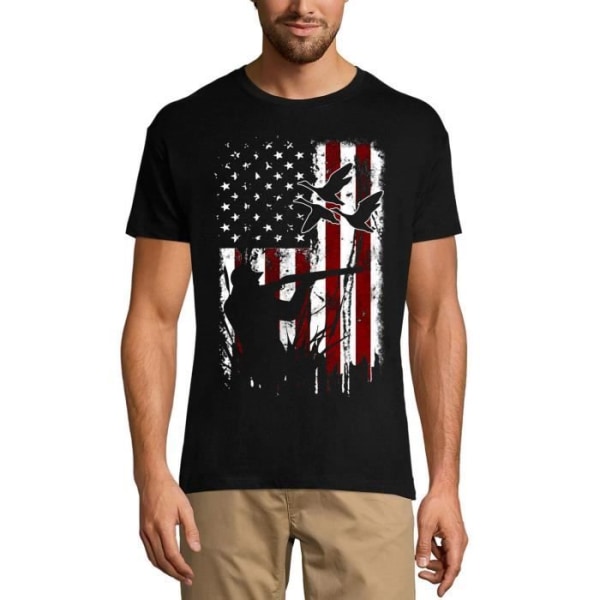 American Hunter's Life T-shirt herr - Amerikanska flaggan - Jakt - American Hunter's Life - Us Flag - Jakt - T-shirt djup svart