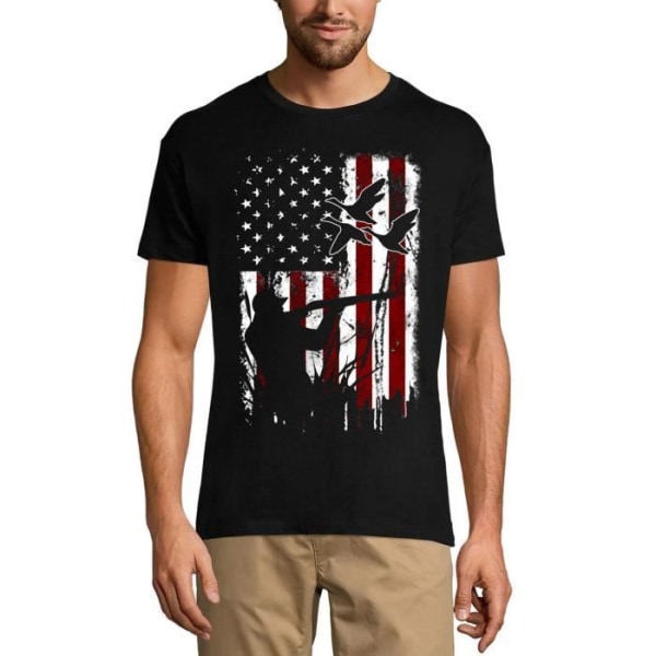 American Hunter's Life T-shirt herr - Amerikanska flaggan - Jakt - American Hunter's Life - Us Flag - Jakt - T-shirt djup svart XL