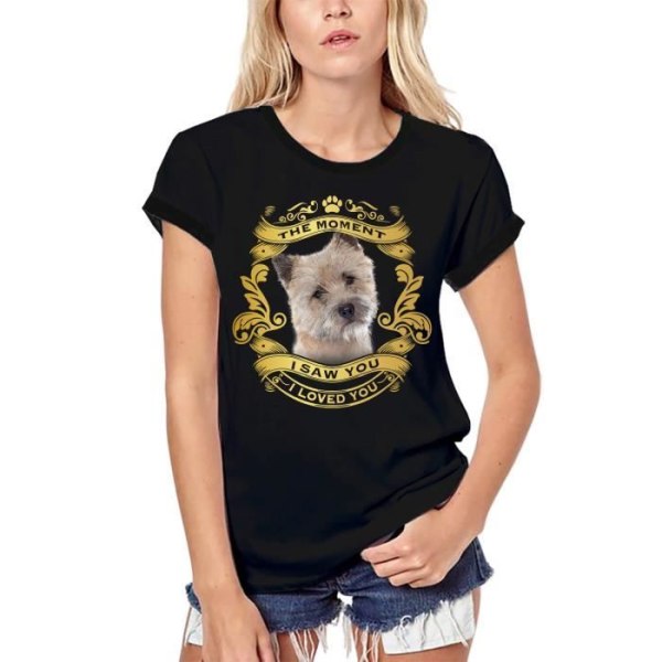 Ekologisk T-shirt dam Cairn Terrier Dog - Moment I Saw You I Loved You Valp – Cairn Terrier Dog - Moment I Saw You I Loved You djup svart