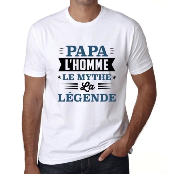 Pappa T-shirt för män Mannen Myten Legenden Vintage T-shirt Vit