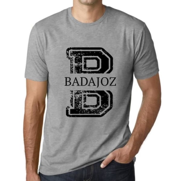 Badajoz T-shirt för män Vintage grå T-shirt Ljunggrå