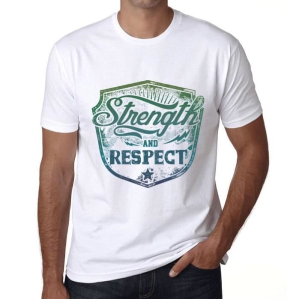 T-shirt herr Styrka och respekt – Styrka och respekt – Vintage T-shirt Vit