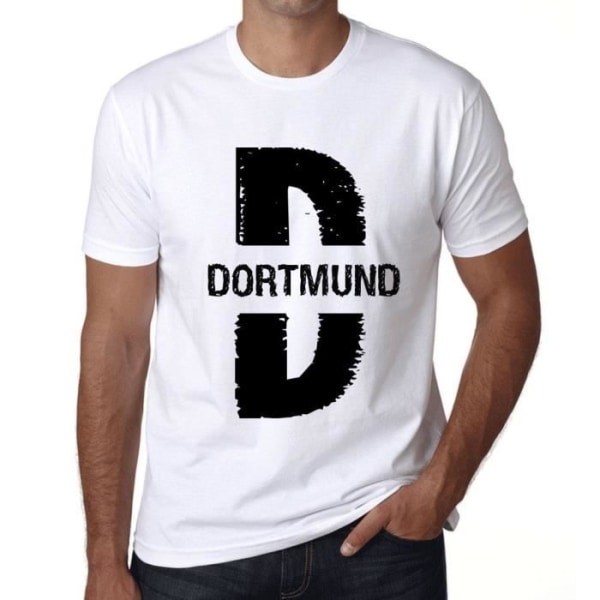 T-shirt herr Dortmund Vintage T-shirt Vit