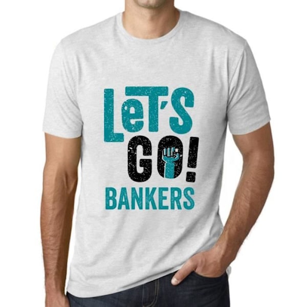 T-shirt herr Let's Go Bankers – Let's Go Bankers – Vintage vit T-shirt Ljungvit jag