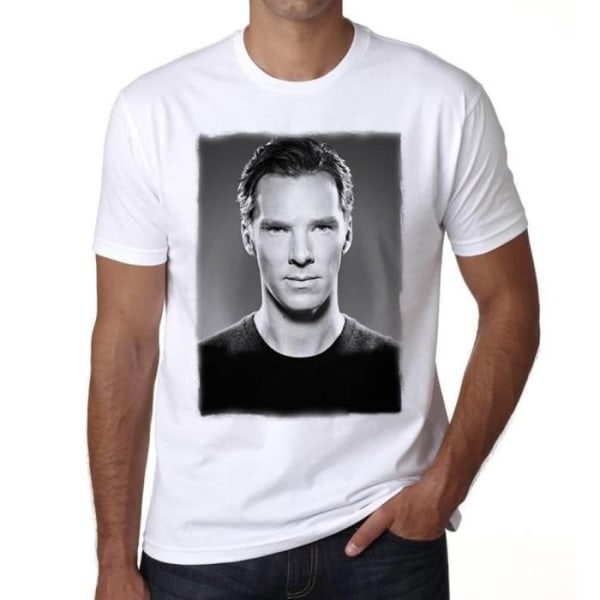 T-shirt herr Benedict Cumberbatch 1 Vintage T-shirt Vit