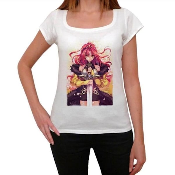 T-shirt Dam - ULTRABASIC - Manga Fight - 100% Bomull - Korta Ärmar - Rund Halskupong Vit XL