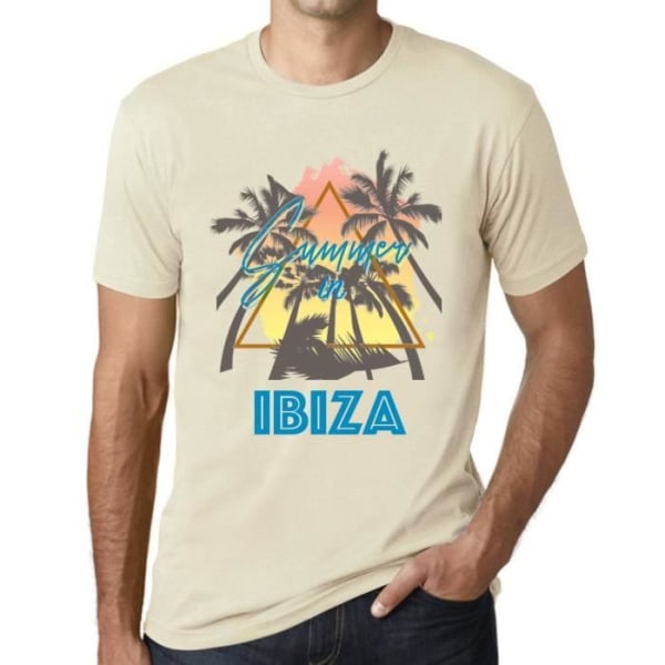 T-shirt herr Palm Tree Sun Summer In Ibiza – Palm, Sunshine, Summer In Ibiza – Vintage T-shirt Naturlig