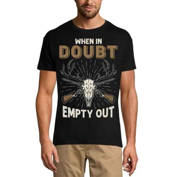 T-shirt herr When In Doubt Empty Out - Rådjursjakt – When In Doubt Empty Out - Rådjursjakt – Vintagesvart T-shirt djup svart
