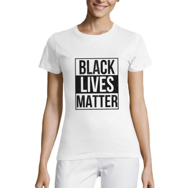 T-shirt med rund hals, dam Svart Lives Matter – Black Lives Matter – Vintage T-shirt Vit