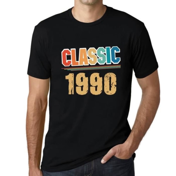 Klassisk T-shirt herr 1990 – Klassisk 1990 – 33 år gammal T-shirt present 33:e födelsedag Vintage År 1990 Svart djup svart