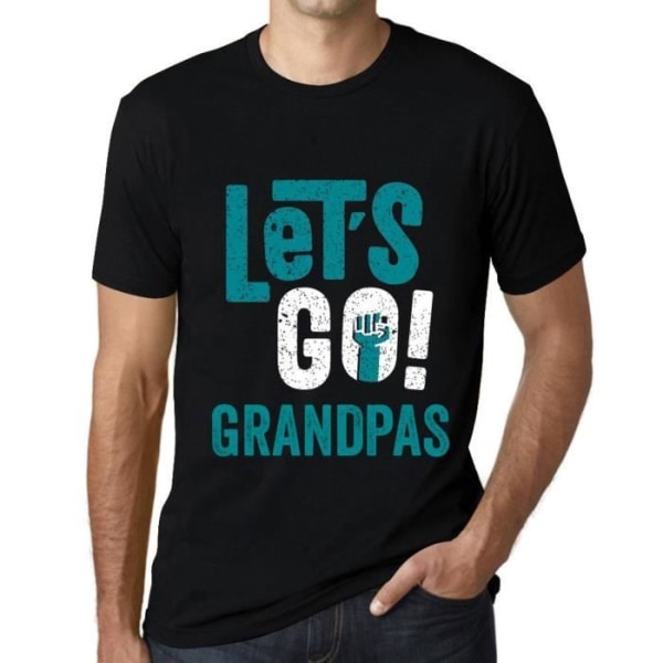 Herr T-shirt Let's Go Grandfathers – Let'S Go Grandpas – Vintage svart T-shirt djup svart