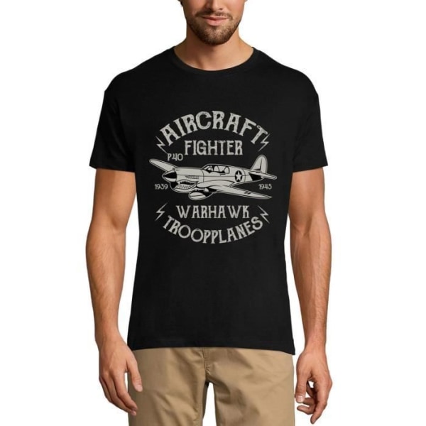 Warhawk Fighter Plane T-shirt herr - Patriotic – Aircraft Fighter Warhawk - Patriotic – Vintage svart T-shirt djup svart XS