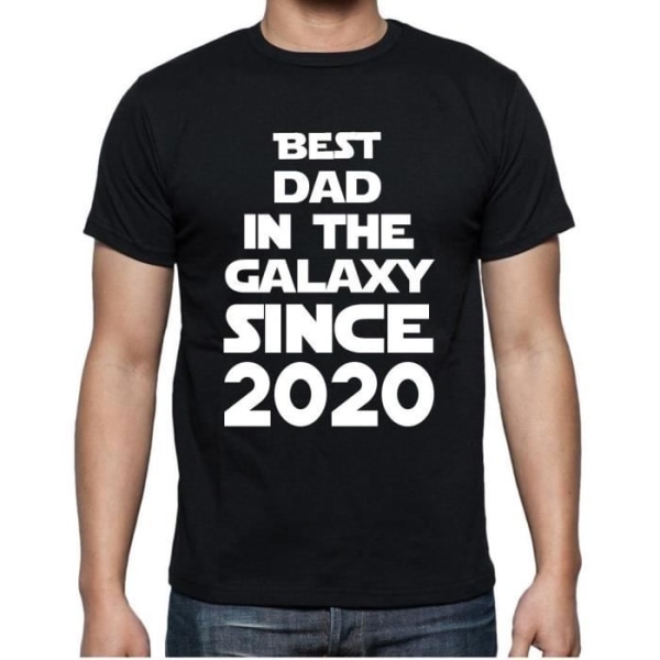 T-shirt herr Den bästa pappan i galaxen sedan 2020 – bästa pappan i galaxen sedan 2020 – 3 års 3:e present-T-shirt djup svart