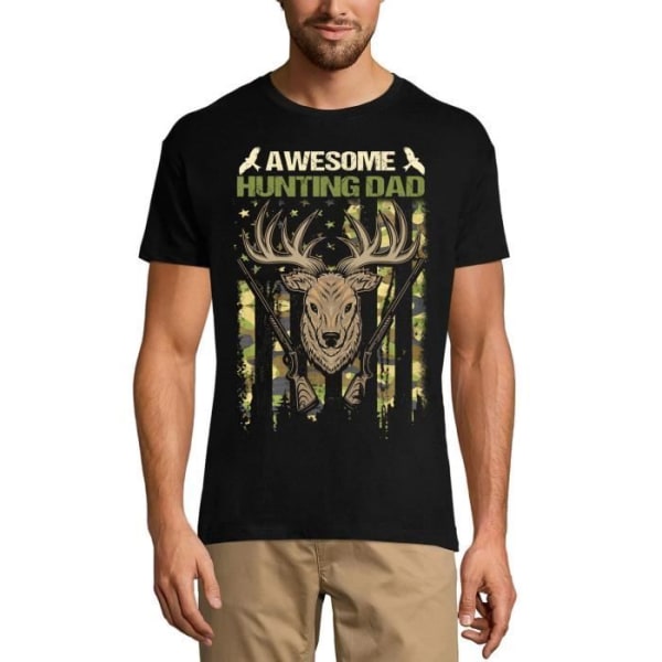 Super Dad Hunter T-shirt herr - Deer Hunter – Fantastisk jaktpappa - Deer Hunter – Vintage svart T-shirt djup svart