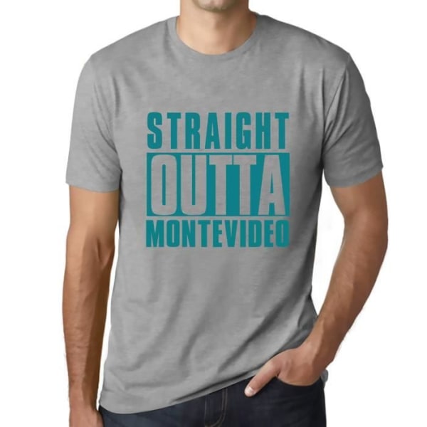 T-shirt herr Straight Outta Montevideo – Straight Outta Montevideo – Vintage grå T-shirt Ljunggrå