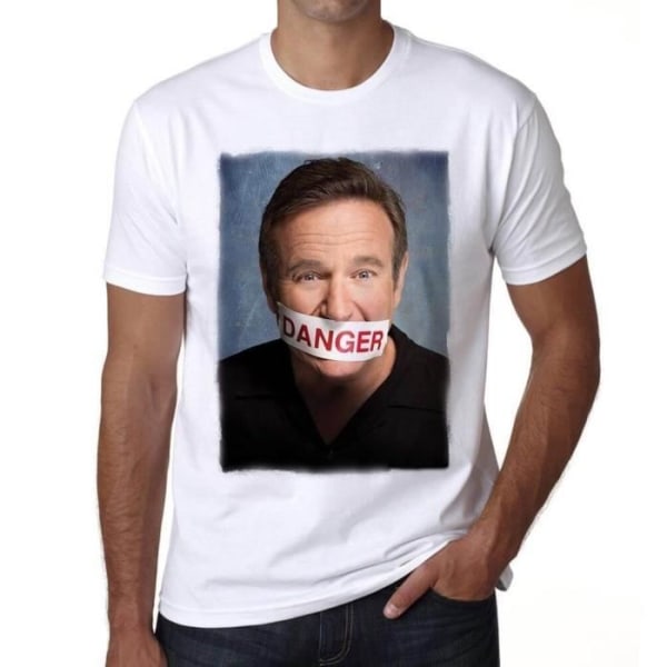 T-shirt herr Robin Williams 2 Vintage T-shirt Vit