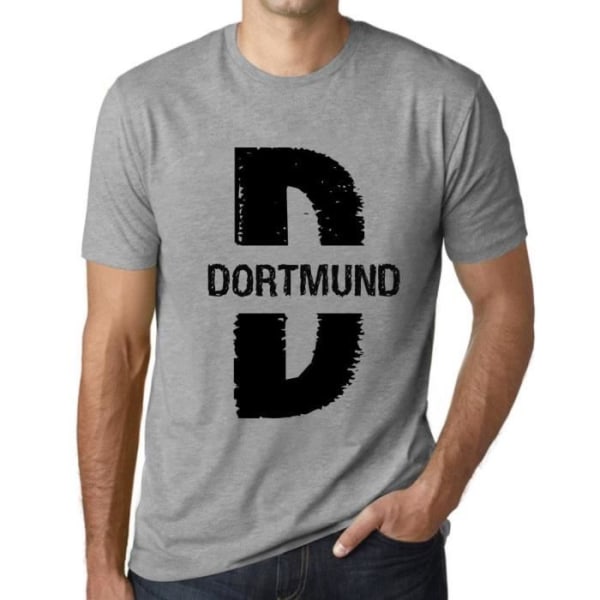 Dortmund T-shirt herr Vintage grå T-shirt Ljunggrå
