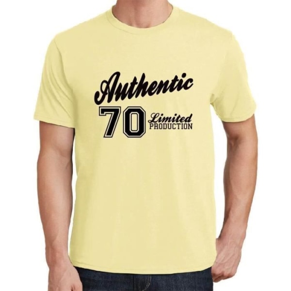 T-shirt herr 70 Authentic - 70 Authentic - 70 Years T-Shirt Present 70-årsdagen Vintage År 1953 Gul Ljus gul