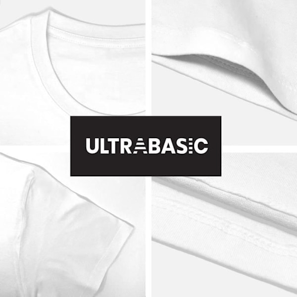 T-shirt - ULTRABASIC - Gamer Heartbeat - 100% Bomull - Kortärmad - Rundad Hals Vit XL