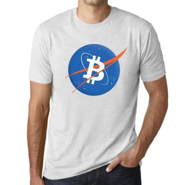 Bitcoin Btc Nasa Style T-shirt för män – Bitcoin Btc Nasa Style – Vintage vit T-shirt Ljungvit