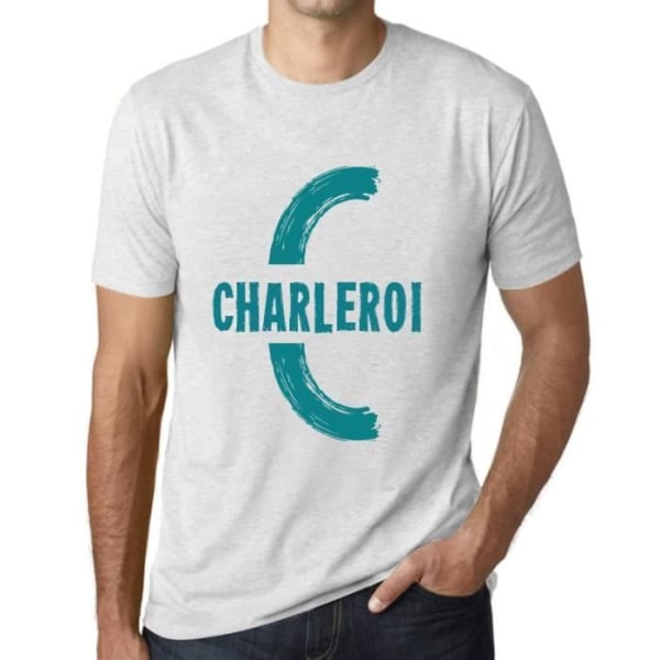 Charleroi T-shirt herr Vintage vit T-shirt Ljungvit