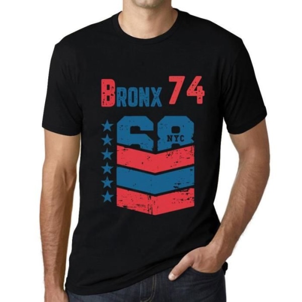 T-shirt herr Bronx 74 Vintage T-shirt svart djup svart M