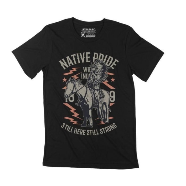 American Indian T-shirt herr – Native Pride – Indian Indian – Native Pride – Vintage svart T-shirt djup svart
