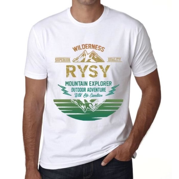 T-shirt herr Outdoor Adventure Wild Nature Mountain Explorer Rysy – Outdoor Adventure, Wilderness, Mountain Vit