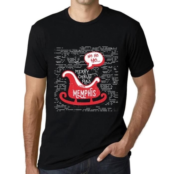 T-shirt herr Ho Ho Ho Merry Christmas From Memphis – Ho Ho Ho Merry Christmas From Memphis – Vintage svart T-shirt djup svart XXXL