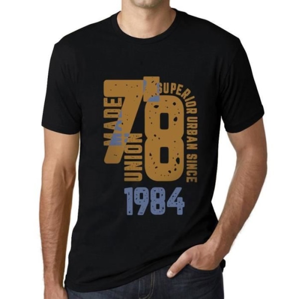 T-shirt herr överlägsen urban stil sedan 1984 – överlägsen urban stil sedan 1984 – 39 år gammal 39-årspresent T-shirt djup svart