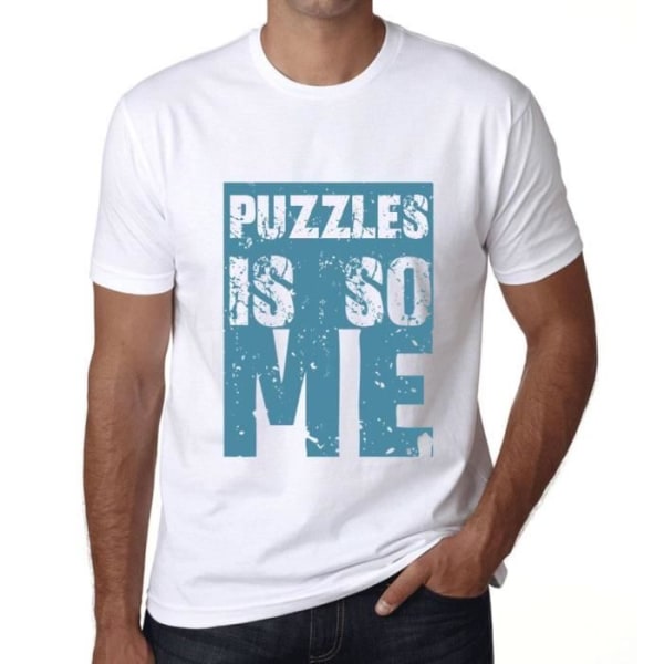 T-shirt herr Pussel C'est So Me – Puzzles Is So Me – Vintage T-shirt Vit
