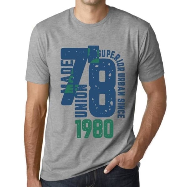 T-shirt herr Överlägsen urban stil sedan 1980 – Överlägsen urban stil sedan 1980 – 43 år gammal 43-årspresent T-shirt Ljunggrå
