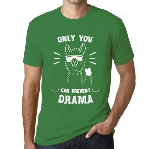 T-shirt herr Only You Lama Can Prevent Drama – Only You Lama Can Prevent Drama – Vintage Green T-Shirt Ängsgrön