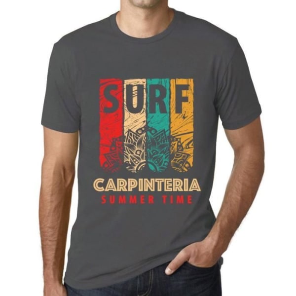 Summer Surf In Carpinteria T-shirt för män – Summer Time Surf In Carpinteria – Vintage grå T-shirt Mus grå
