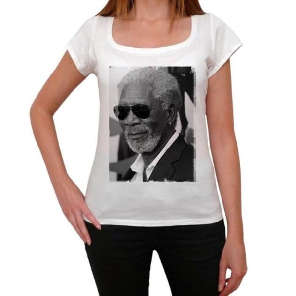 Morgan Freeman T-shirt dam Vintage T-shirt Vit