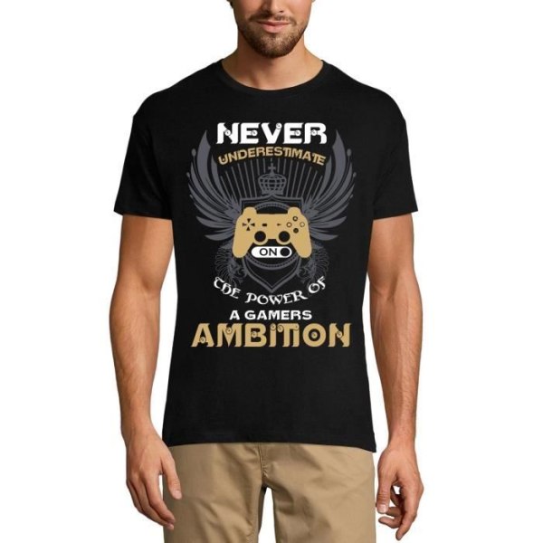 T-shirt herr Gamers Ambition Saying Joke – Gamers Ambition Saying Joke – Vintage svart T-shirt djup svart