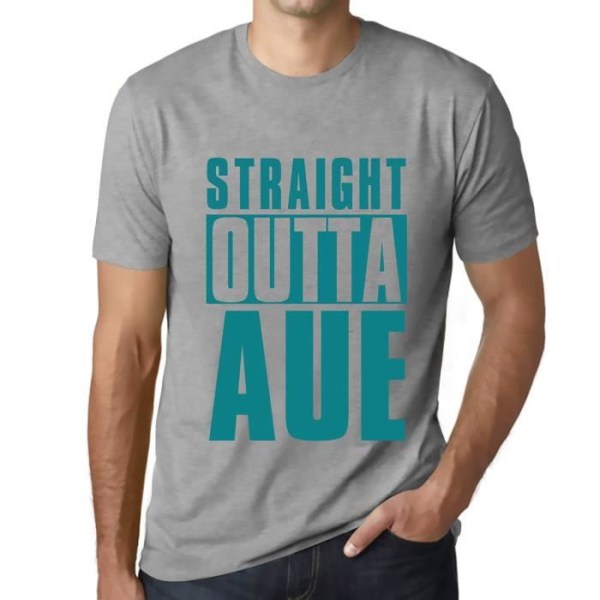 T-shirt herr Straight Outta Aue – Straight Outta Aue – Vintage grå T-shirt Ljunggrå