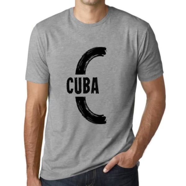Cuba T-shirt herr Vintage grå T-shirt Ljunggrå
