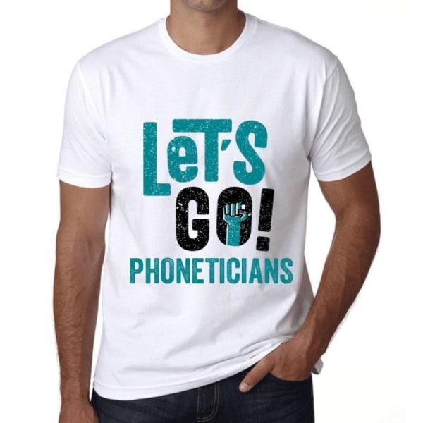 T-shirt herr Let's Go Phoneticians – Let's Go Phoneticians – Vintage T-shirt Vit