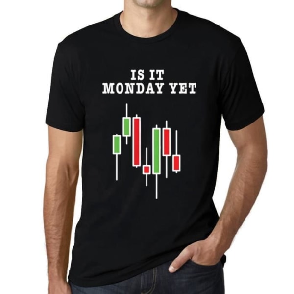 T-shirt herr Det är redan måndag Börshandlare – är det måndag än Börshandlare – Vintage svart T-shirt djup svart