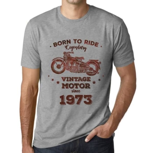 T-shirt herr Born To Ride A Legendary Motor Since 1973 – Born To Ride Legendary Motor Since 1973 – 50 Years Gift T-shirt Ljunggrå