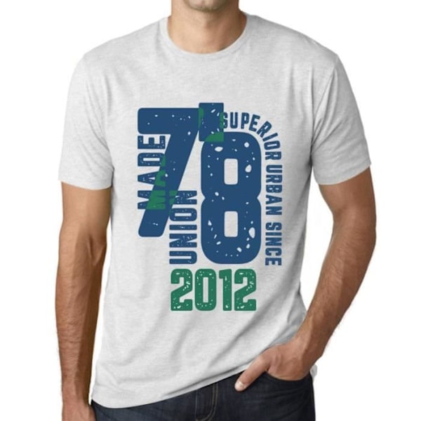 T-shirt herr Överlägsen urban stil sedan 2012 – Överlägsen urban stil sedan 2012 – 11-års 11-årspresent T-shirt Ljungvit XL