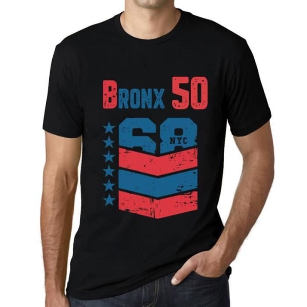 T-shirt herr Bronx 50 Vintage T-shirt svart djup svart