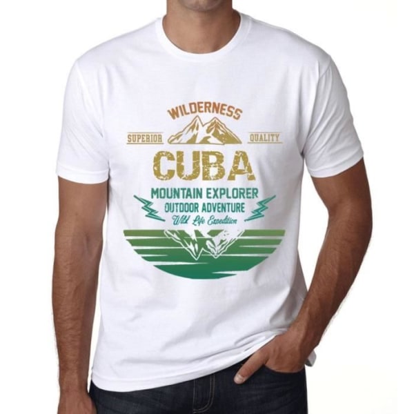 T-shirt herr Outdoor Adventure Wild Nature Mountain Explorer Cuba – Outdoor Adventure, Wilderness, Mountain Vit