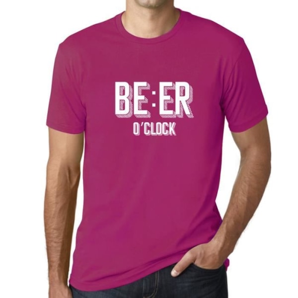 Beer O'Clock T-shirt för män – Beer O'Clock – Vintage T-shirt Fuchsia