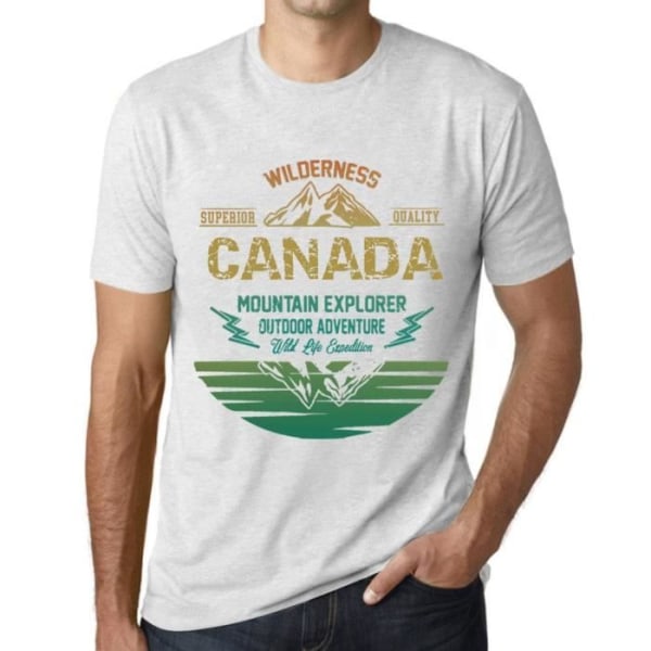 Utomhusäventyr T-shirt herr Wild Nature Mountain Explorer Kanada – Outdoor Adventure, Wilderness, Mountain Explorer Ljungvit