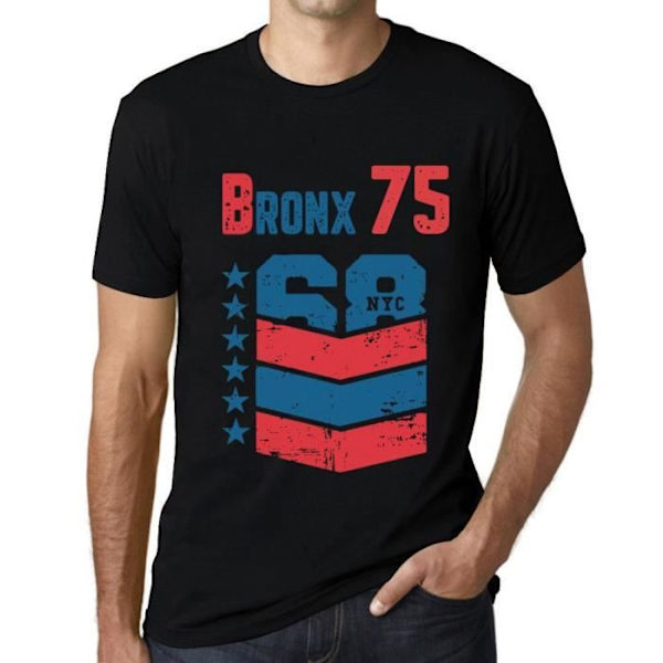 T-shirt herr Bronx 75 Vintage T-shirt svart djup svart XS