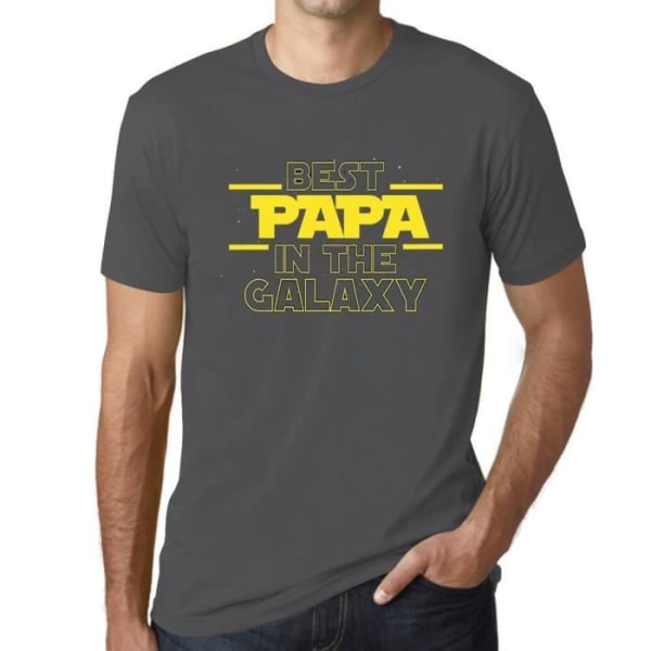 T-shirt herr The Best Dad In The Galaxy – Best Dad In The Galaxy – Vintage Grey T-Shirt Mus grå