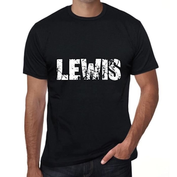T-shirt herr Lewis Vintage T-shirt svart djup svart jag